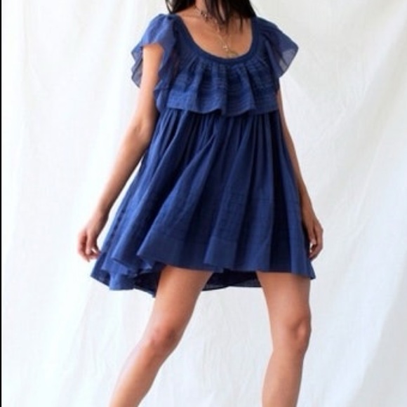 NWT Free People Hailey Wild Moon Blue Mini Dress - Picture 3 of 3